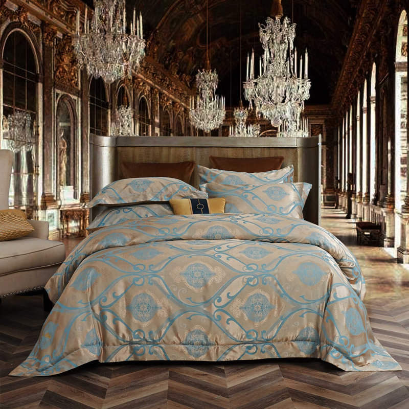 Ensemble de housse de couette réversible Dubaï, Housse de couette pour grand lit et 5 pièces supp