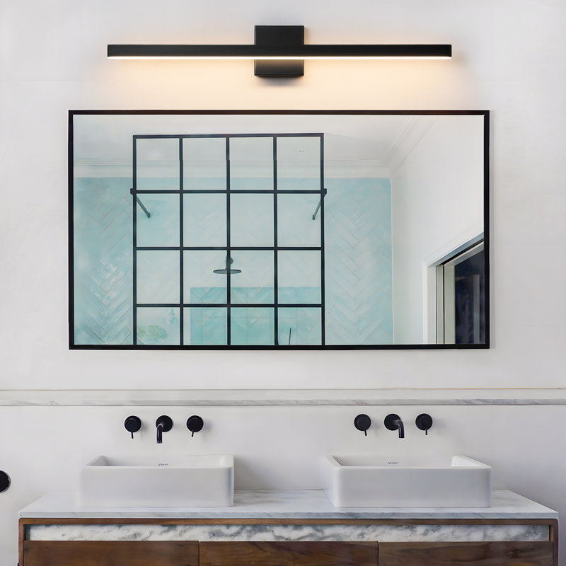 32" Dimmable Bathroom Vanity Light, Black