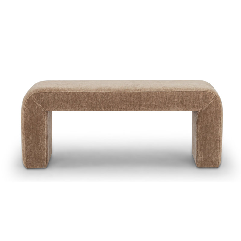 Banc rembourré Colyt, H 19 po x l 47 po x P 18 po, Chocolat