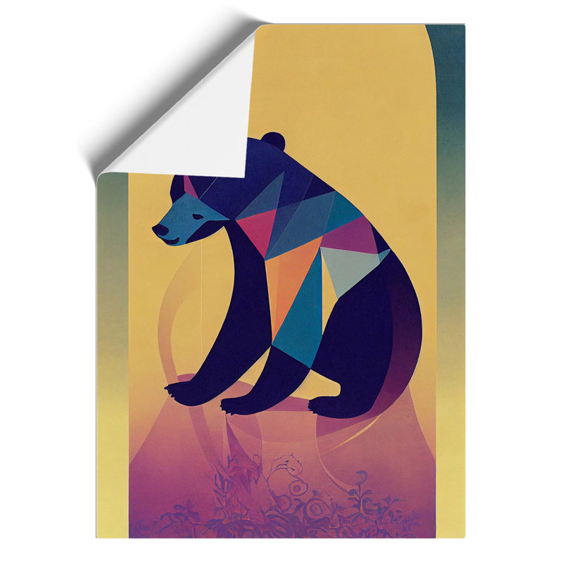 Resting Bear Abstract - Wall Art, Paper, 42cm H x 29.7cm W, No Matte