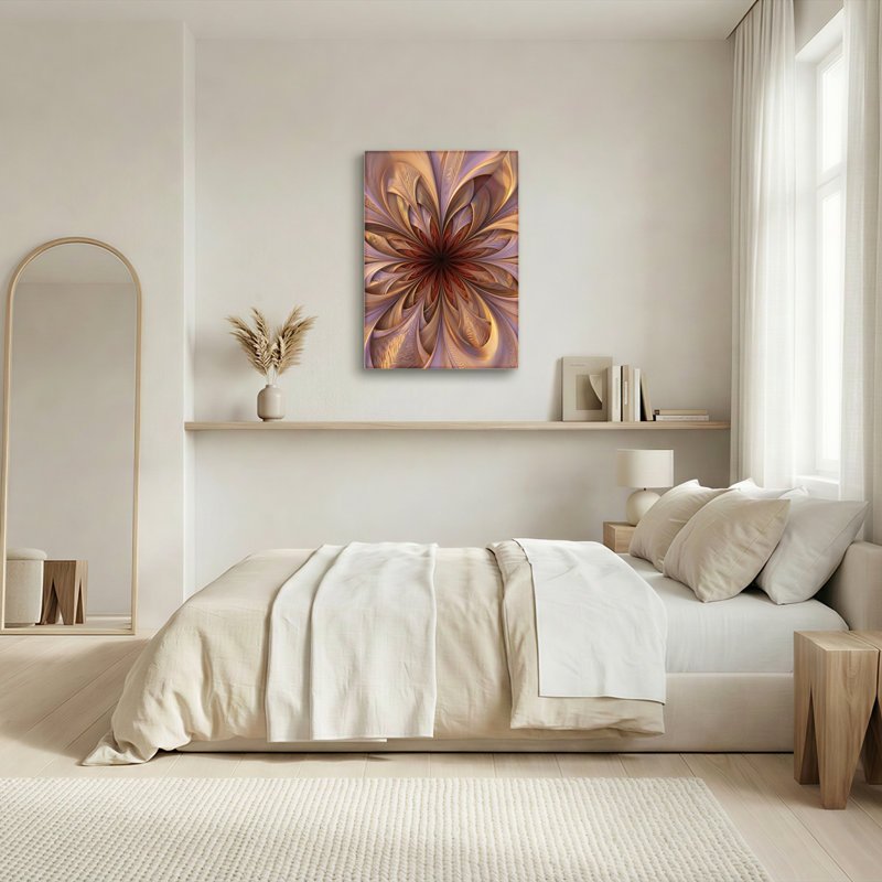 Ensemble de 1 tableau abstrait floral sur toile, 40"H x 28"W, Toile tendue