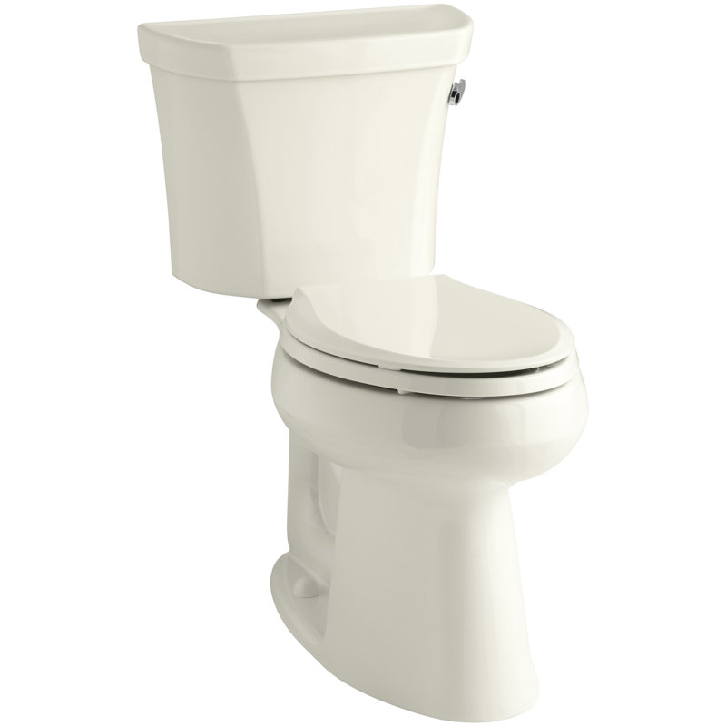 Highline™ 1.28 GPF Water Efficient Elongated Two-Piece toilet (Seat Not Included), Biscuit, Right