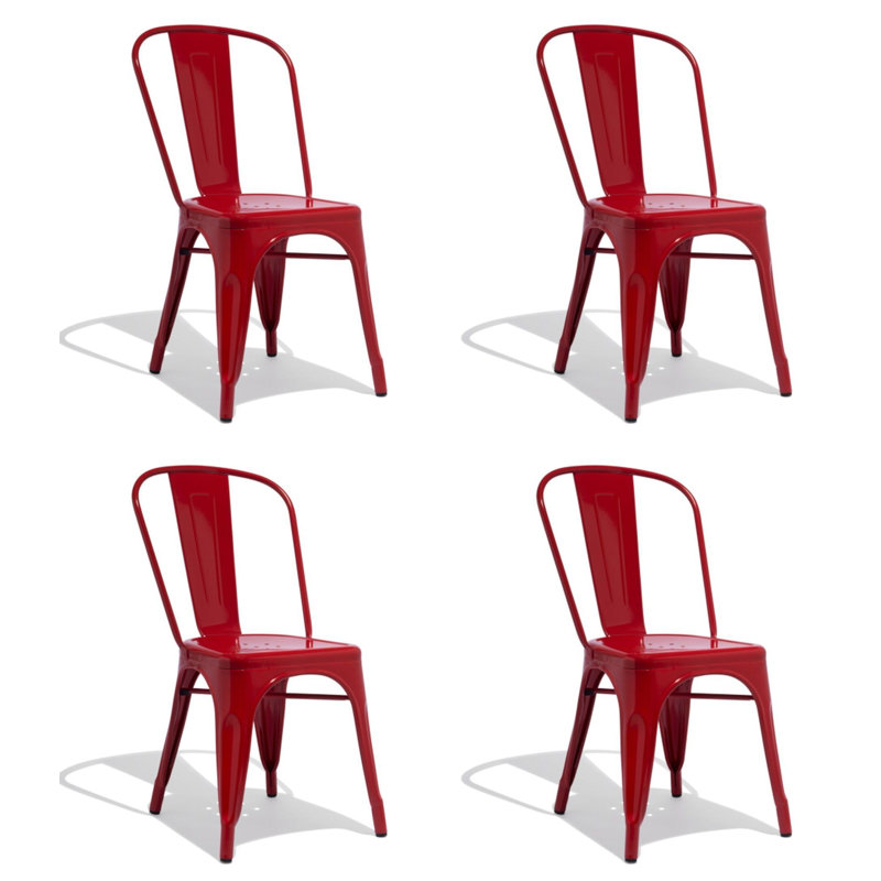 Chaise de patio empilable Hakana, Rouge