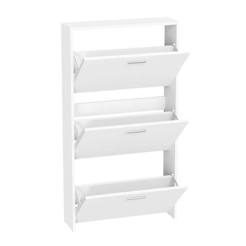 9 Pair Shoe Storage Cabinet, White