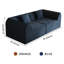 Canapé-lit compressé en mousse à mémoire de forme avec coussin rectangulaire 2 places pour chambre à coucher, chambre d'amis, dortoir bleu-867919718
