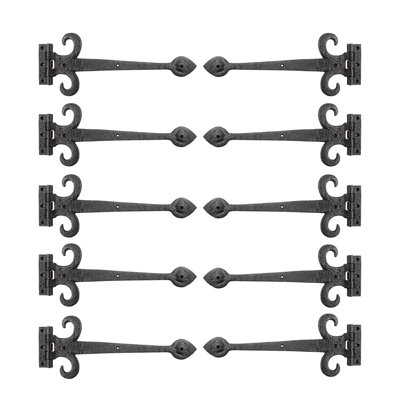 Charnière de sangle robuste en fer forgé fleur de lis