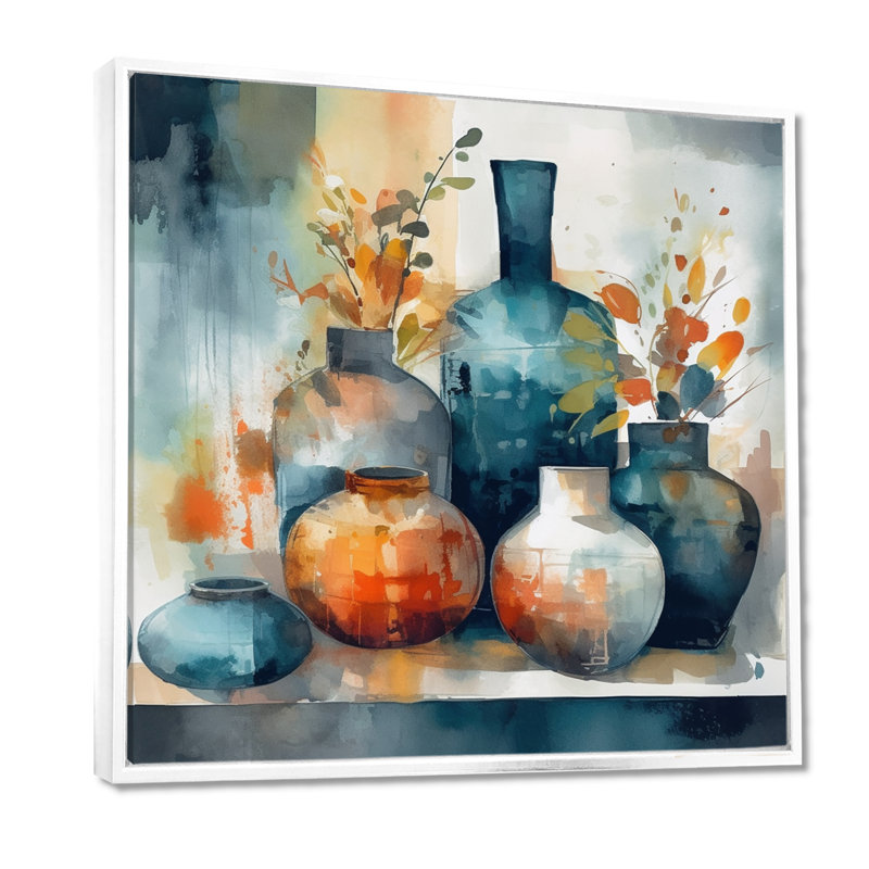 Impression sur toile, H 16 po x l 16 po, Reproduction avec cadre flottant, Blanc