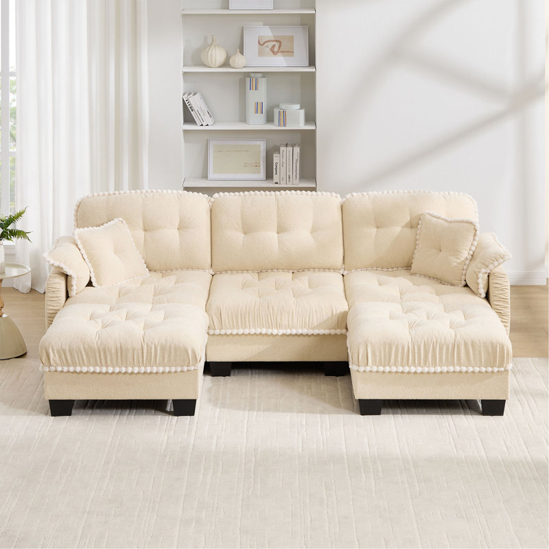Canapé Chenille Cloud, L 100,7 po, Chenille beige