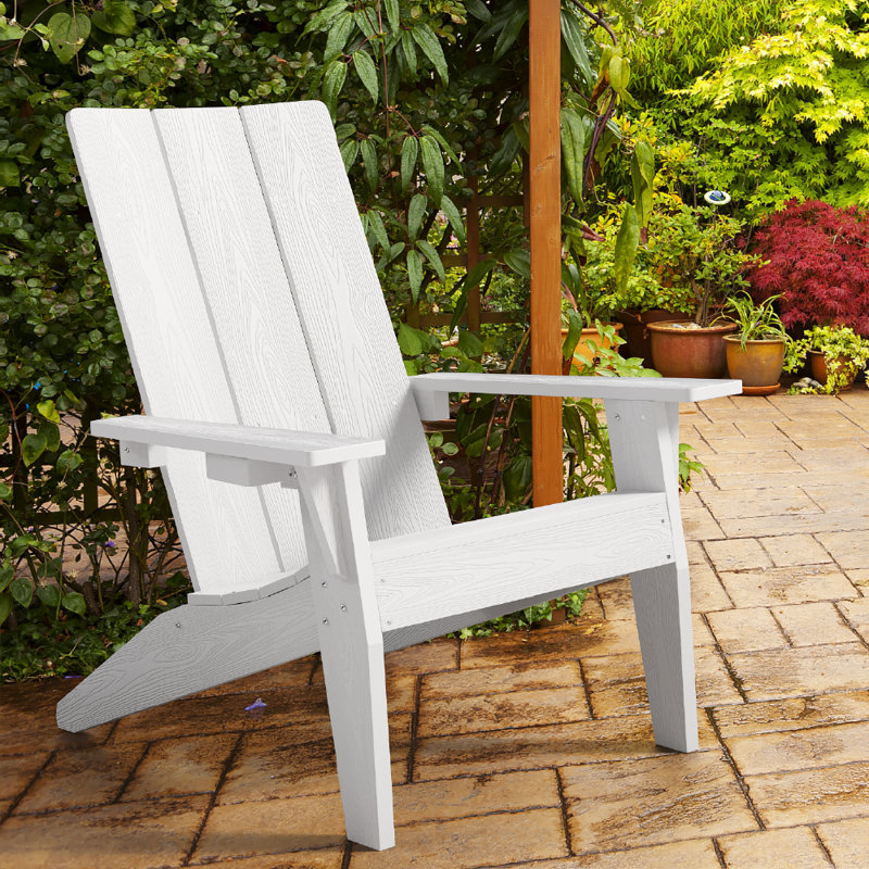 Chaises Adirondack en plastique toutes saisons pour l'extérieur, Blanc