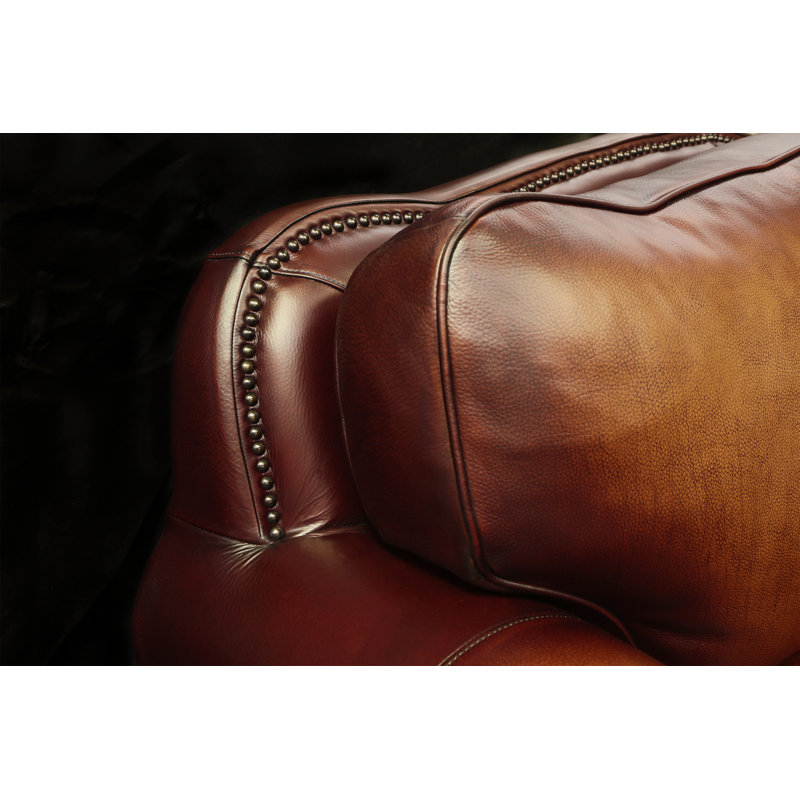 Buckingham Leather Loveseat, Espresso, Yes, Polo (Maestro Artisano)
