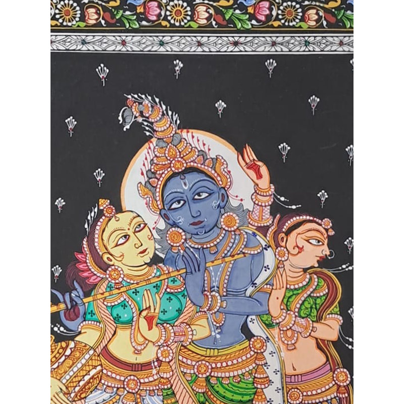 Leeladhar Shri Krishna | Couleurs de pierre naturelle | Par Surendra Nath Swain