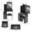 Small Size Bedside Vanity Table with LED Mirror-934508724
