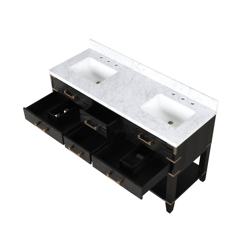 Double Bath Vanity with Carrara Marble Top