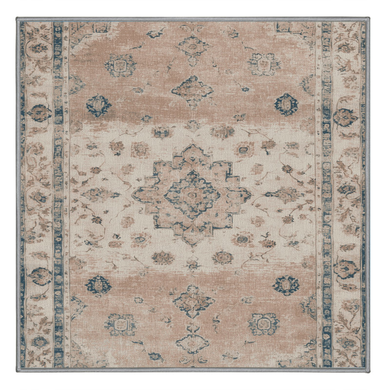 Tapis gris lavable à la machine, Carré 6 pi