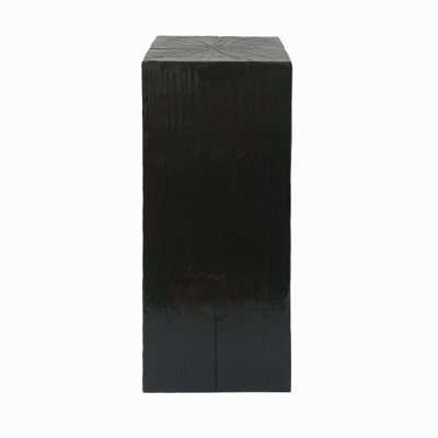 Wood-Look Square-Column MGO End Table,  H33.75",Wood-Like Distressed Finish, Mix With Different Heights, Indoor Outdoor Use