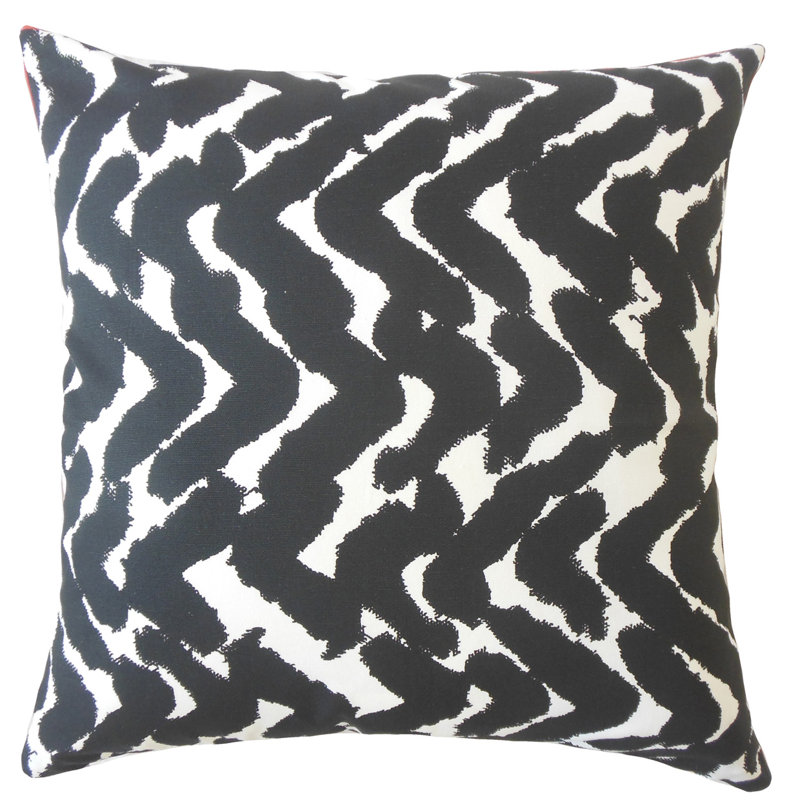 Square Pillow Cover & Insert, Black