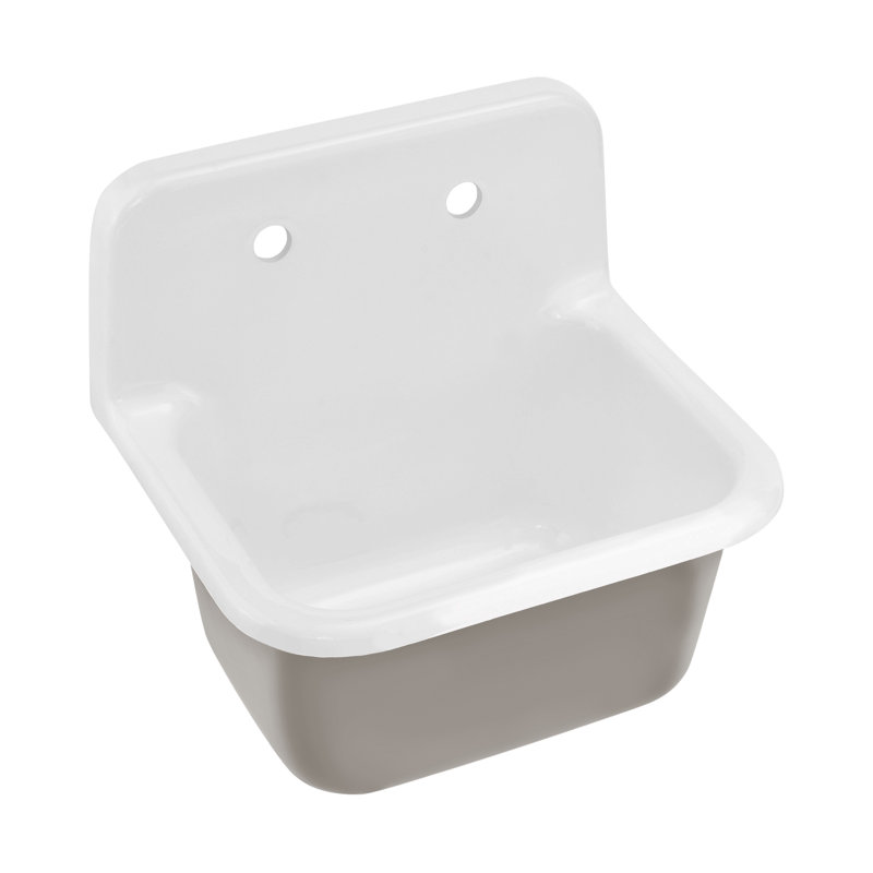 Lavabo mural rectangulaire en fonte de loire 22 "en taupe brillant, Taupe brillant