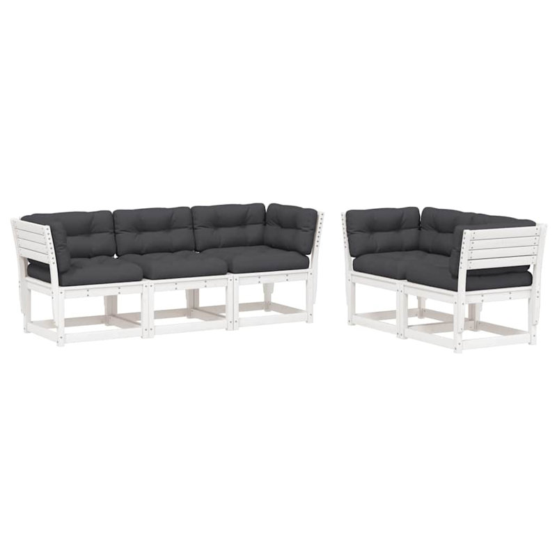 210cm Wide Patio Sofa, Gray, White