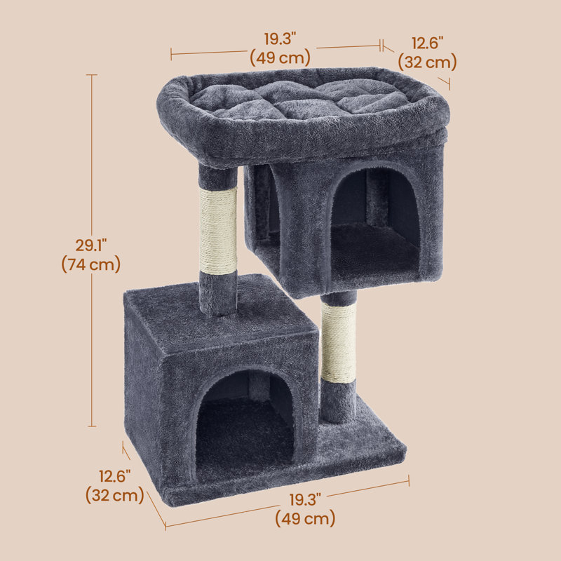 Arbre à chat Franjo, Gris fumé, H 29,1 po x l 23,6 po x P 15,4 po