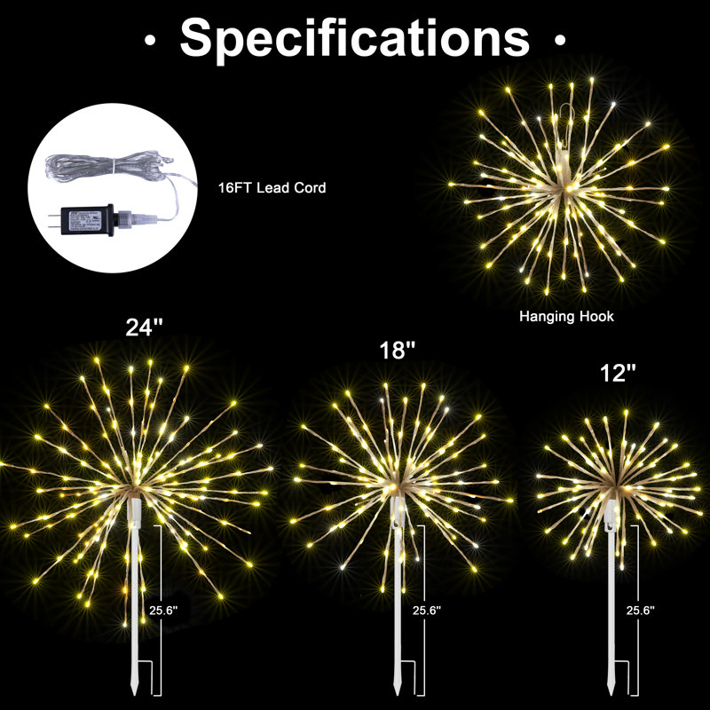 24" Starburst Hanging Light Sphere