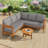 Spacious Patio Sofas, Solid Acacia Wood Modern Corner Design For Backyard