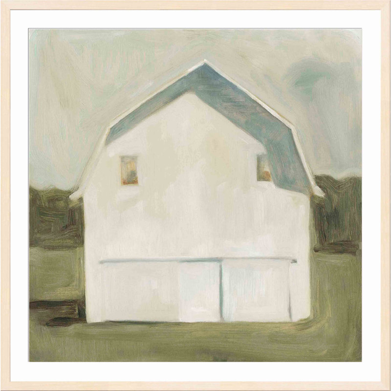 «Serene Barn VI» par Emma Scarvey - peinture encadrée, H 35,8 po x l 35,8 po x P 1,18 po, Érable