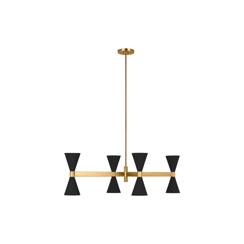 Lancaster 8 - Light Dimmable Linear Chandelier, Midnight Black, 13.13" H x 48" W x 48" D