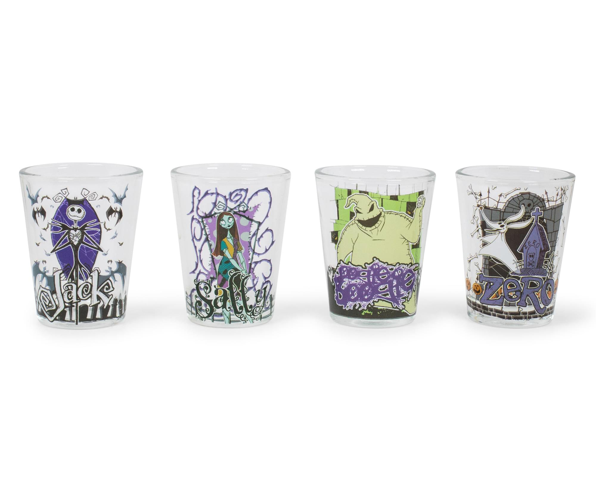 Nightmare Before Christmas Characters 4 Piece 9oz Rock Glass Set