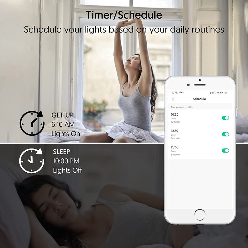 Smart Switch With Remote Control With Alexa/Google Home Light Smart Home Electrical Switch Single-Pole 2.4Ghz Wi-Fi Timer Wall Switch Neutral Wire Needed