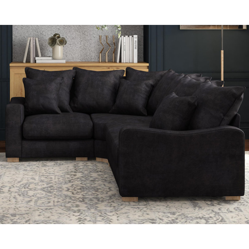 Theadford Corner with two seats, Scatter Back, Right Hand Facing, Dark Mink Polyester