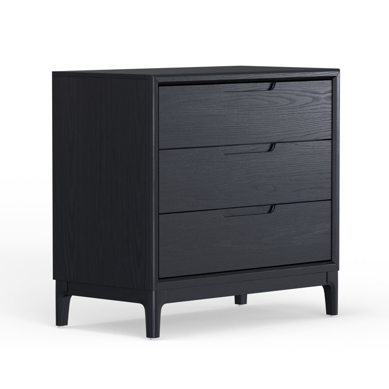 Commode 3 tiroirs Rise, Noir, noir, noir, noir
