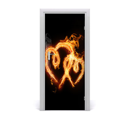 Heart On Fire Door Decal