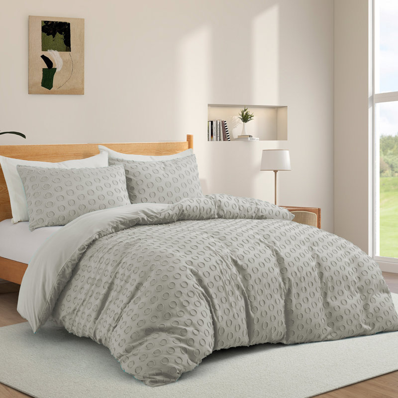 Polyester Duvet Cover, Queen size + 2 pillowcases, Light Gray