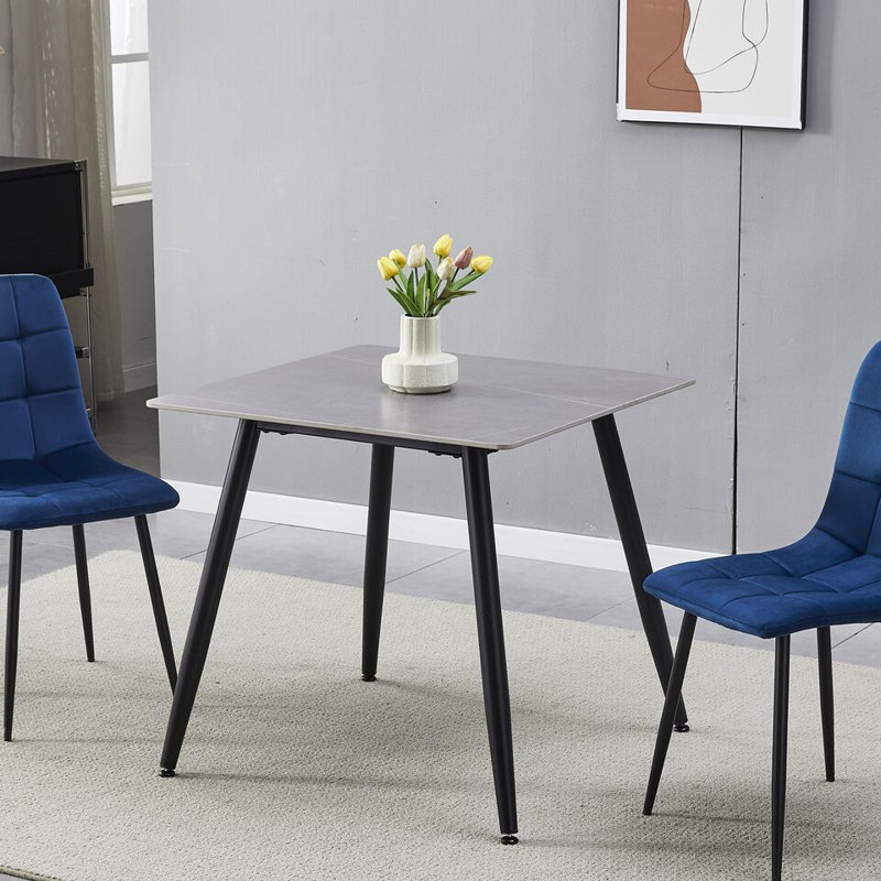 Brusly Solid Wood Dining Table, Armani Grey