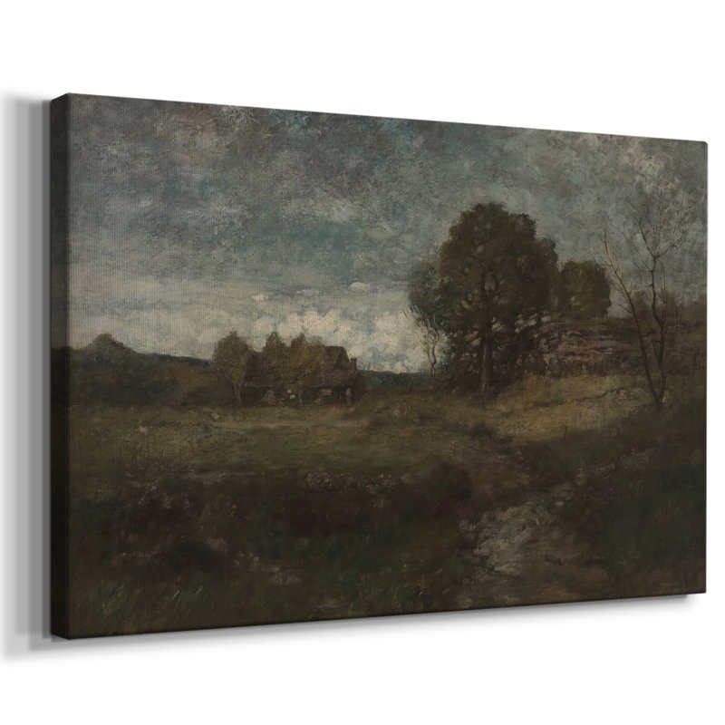 Paysage rétro - CDxxxviii, H 33 po x l 49 po x P 1,5 po, Toile tendue