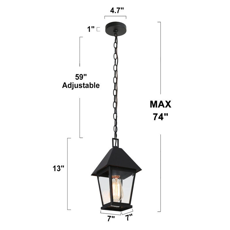 Lanterne suspendue d'extérieur 1 lumière Empire