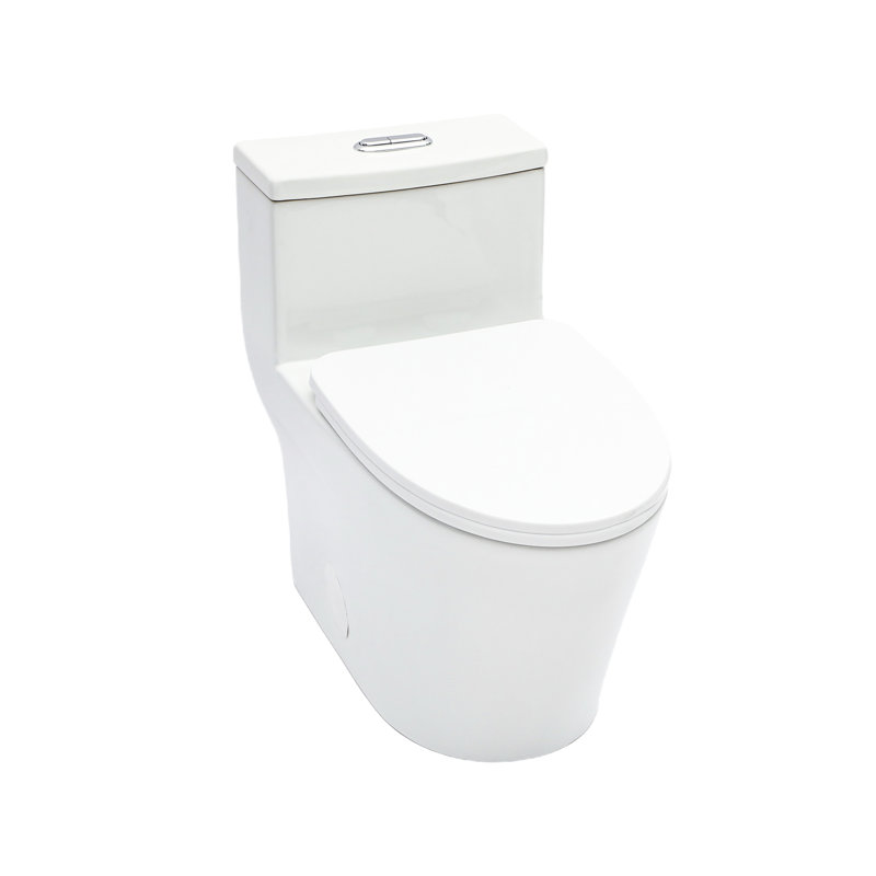 One Piece Ceramic Toilet 12 - Inch Rough In, Dual Flush 1.24/1.43 , Soft Close Seat, 800G Map Rating, Non Porous Surface For Low Maintenance With Flush, Body