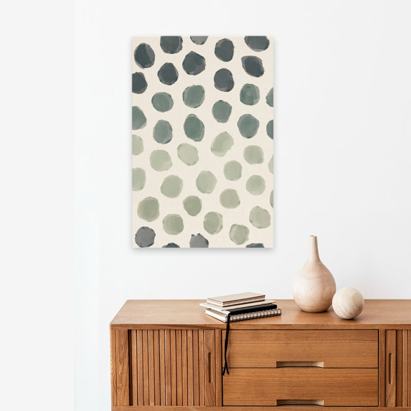 Motif botanique Cottage IVB - Motif vert foncé à pois vert, H 24 po x l 16 po