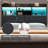 Ivy Bronx Farmhouse Queen Bed with LED Bookcase Headboard, 4 Storage Drawers & Charging Station, Black-464654212-464654214