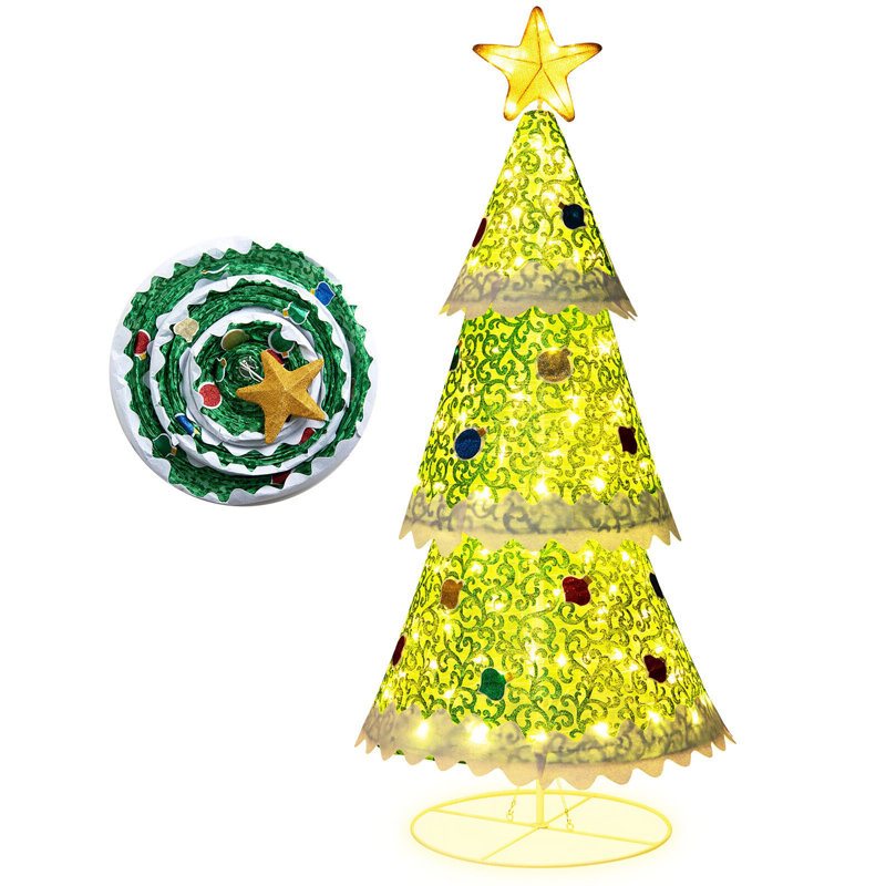 Arbre de Noël vert 4,6 pi avec 110 lumières DEL