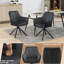 Lestarain 1Dining Room Chair Swivel, Swivel Chair, Kitchen Chair With Armrests Backrest, Living Room Chair, Upholstered Chair, Armchair, Metal Legs, Velvet, Imitation Leather, Dark Grey-397039253