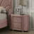Velvet Upholstered Nightstand With 2 Drawers