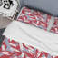 Ensemble de housse de couette à rayures florales rouges et noires - Polyester microfibre