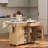 Fluted Kitchen Island With Drop Leaf, Power Outlet, Adjustable Shelves, 2 Doors And 2 Drawers-1297693737