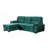 Sectional Sofa, 97.5" Velvet Fabric Reversible Sleeper Sectional Sofa Chaise-1708794488