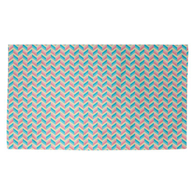 Tapis bleu/rose à chevrons Avicia