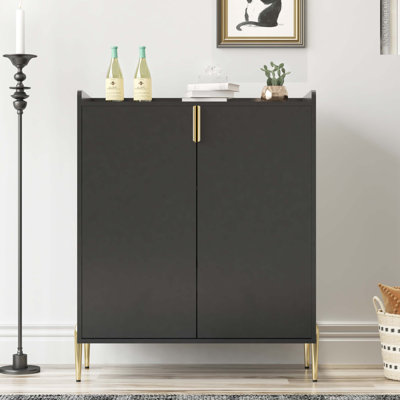 Armoire à vin 2 portes avec porte-bouteilles et tablette de rangement réglable