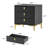 3-Drawer Modern Nightstand With Metal Legs-2079263307