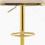 Ensemble de 2 tabourets de bar beige en velours à chaîne boule avec pieds dorés, capitonné moderne réglable pour la cuisine et la maison
