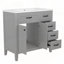 Meuble-lavabo polyvalent avec lavabo intégré et grand espace de rangement